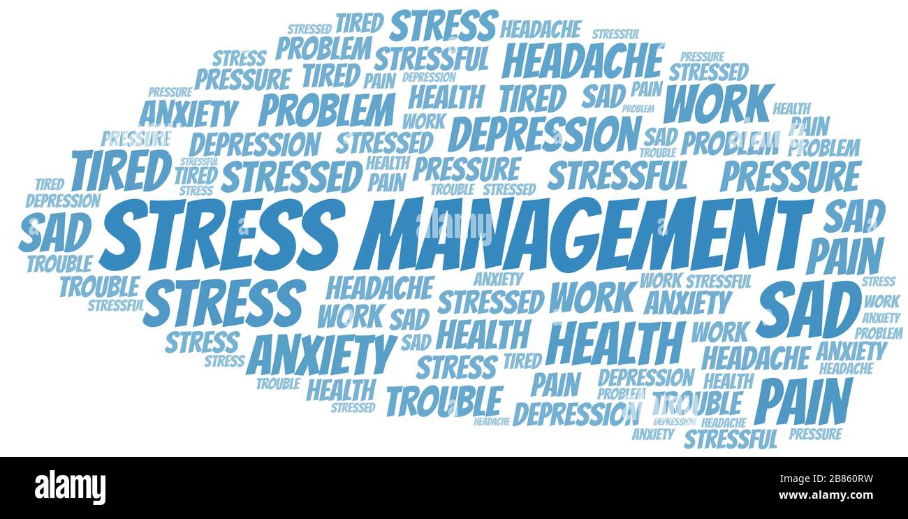 Stress Management word cloud. Wordcloud made with text only Stock ...