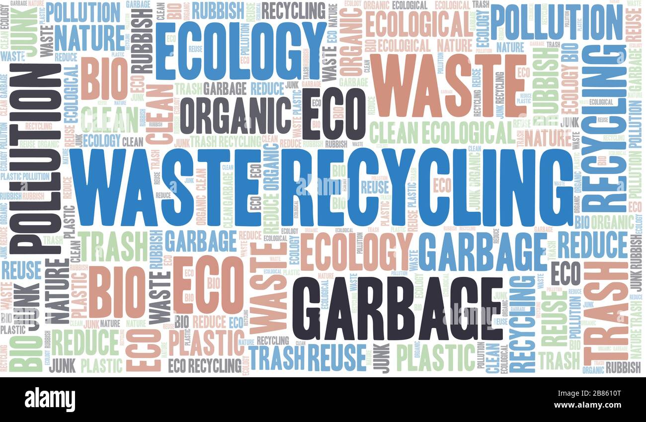 Waste Recycling word cloud. Wordcloud made with text only Stock Vector ...