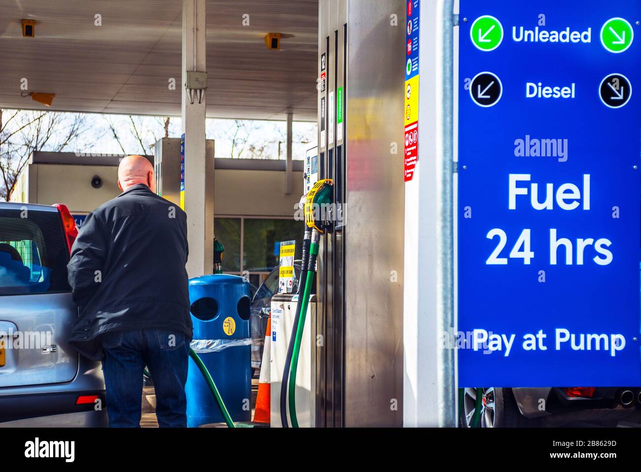24 Hour  Fuel Filling Station Stock Photo