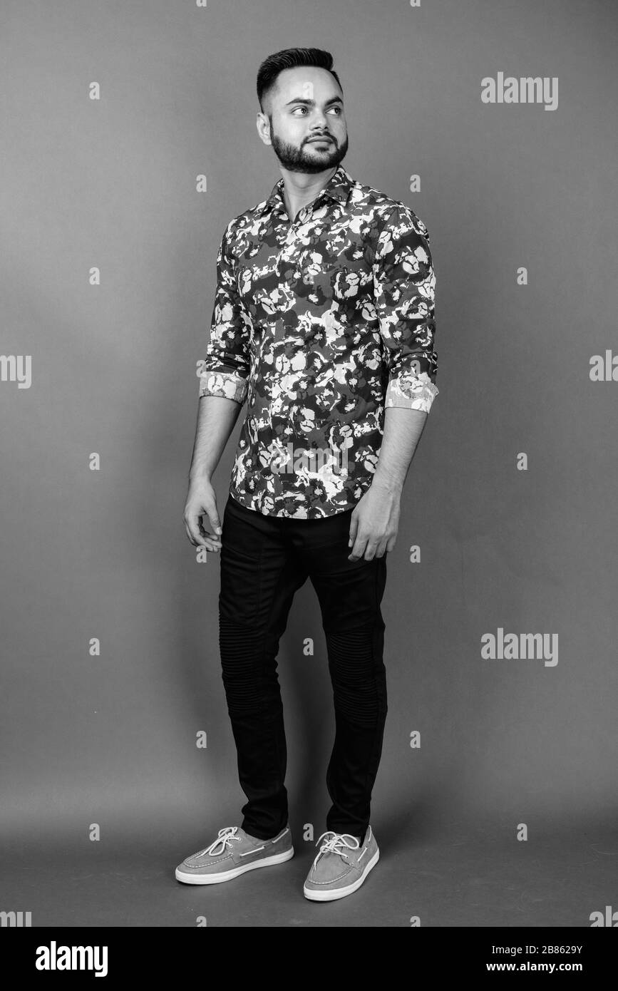 Bearded south asian man Black and White Stock Photos & Images - Alamy
