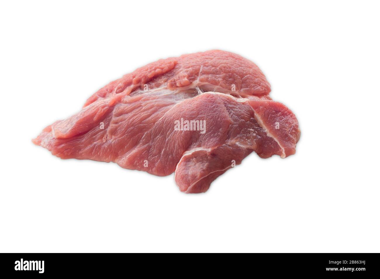Raw pork isolated on white background Stock Photo - Alamy