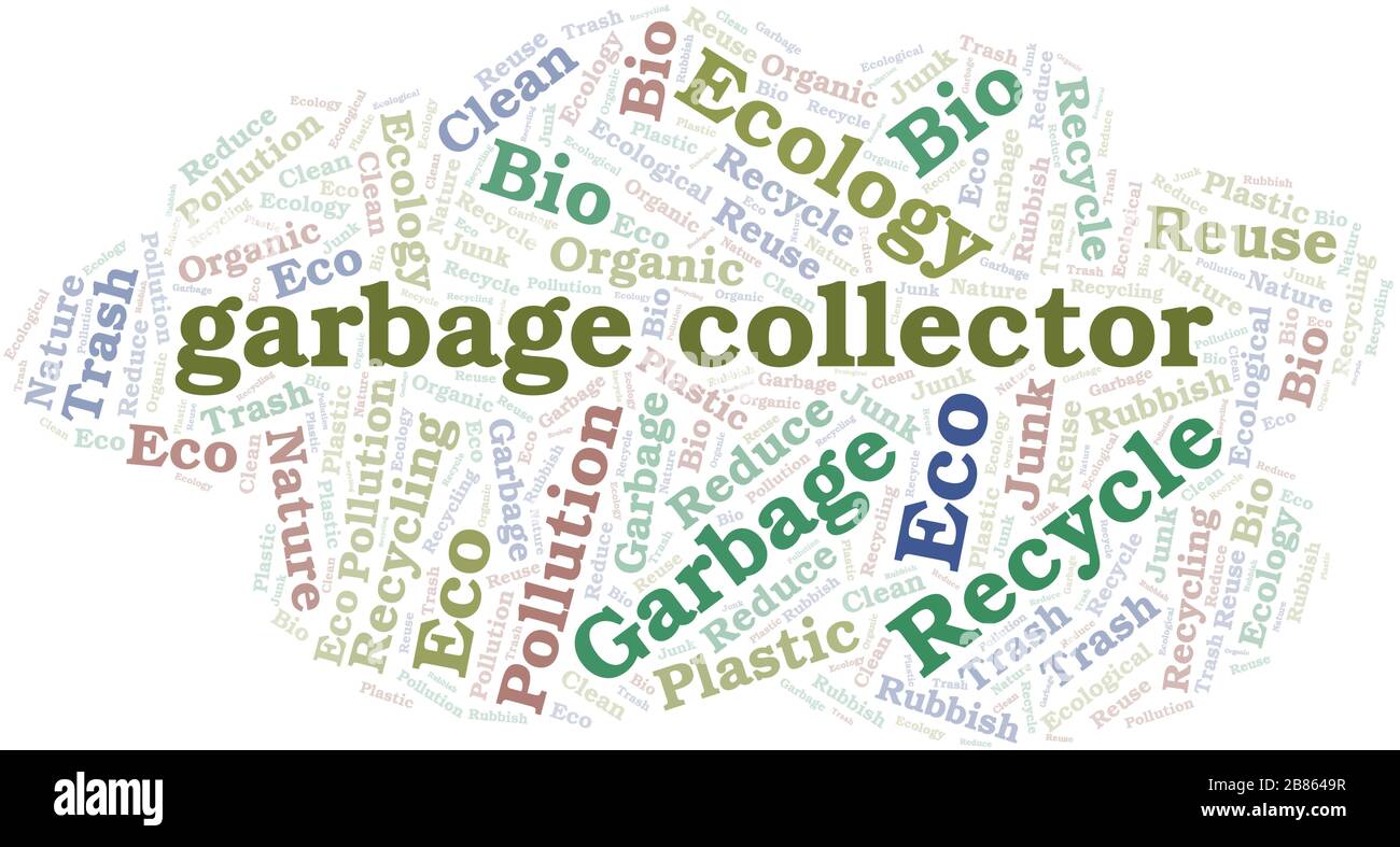 Garbage Collector word cloud. Wordcloud made with text only Stock