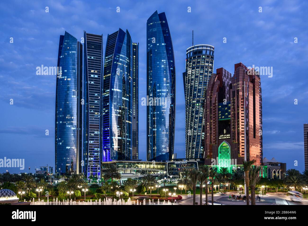 United Arab Emirates. Abu Dhabi. Etihad Towers Stock Photo
