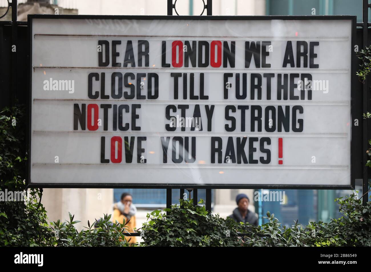 Sign outside rakes cafe bar near liverpool street in london hires