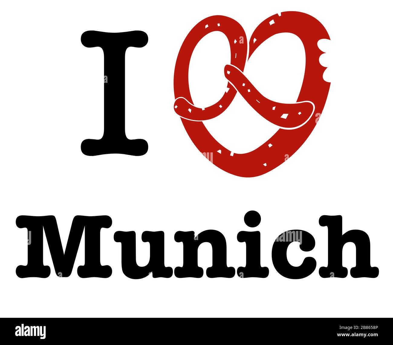 I Love Munich - Ich liebe München - I liab Minga Stock Photo