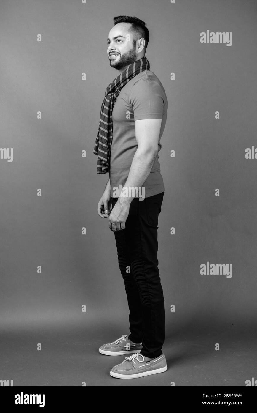 Indian young man full profile Black and White Stock Photos & Images - Alamy