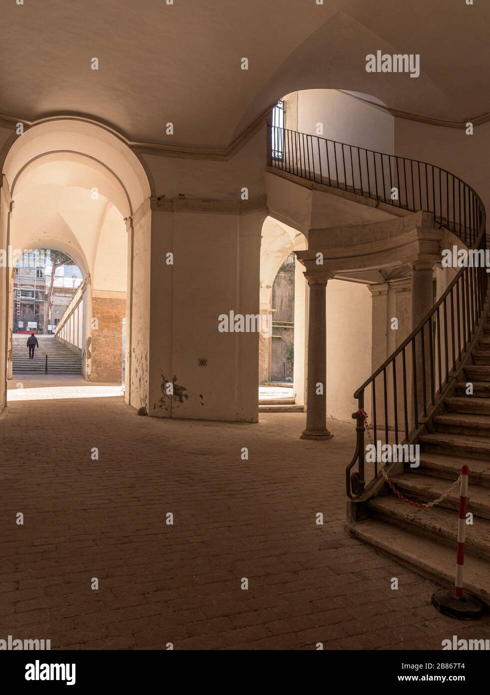 Barberini Palace (Palazzo Barberini), a papal residence of the Baroque period, famous for false perspective windows, Cortona's painted ceiling and Ber Stock Photo