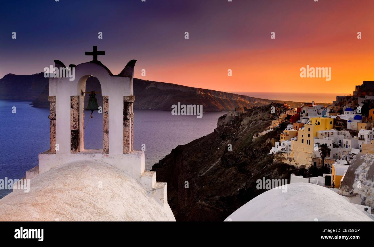 The unreal landscape of Santorini. Greece Stock Photo