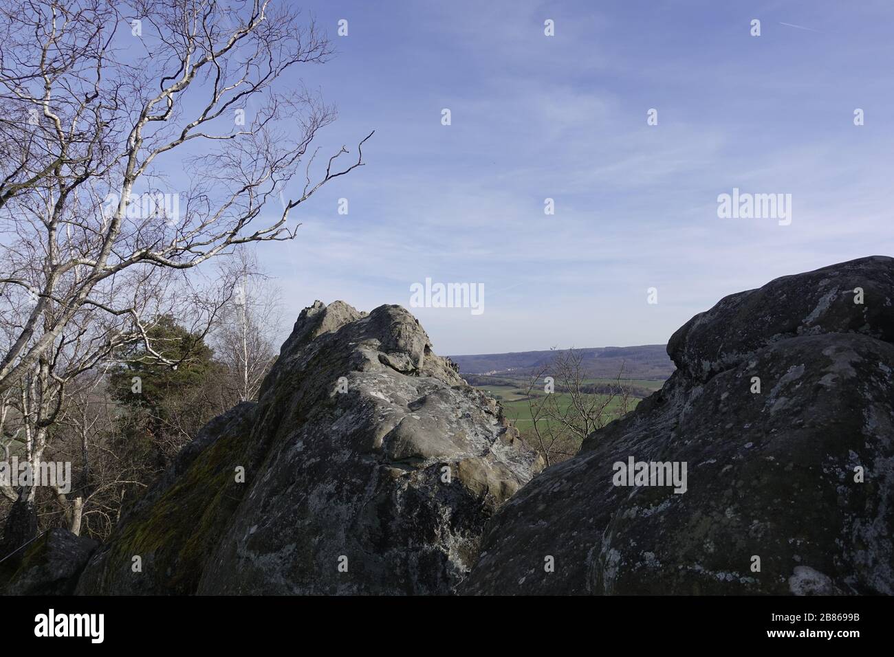 Teufelsmauer Harz bei Blankenburg im Sonnenuntergang Stock Photo Alamy