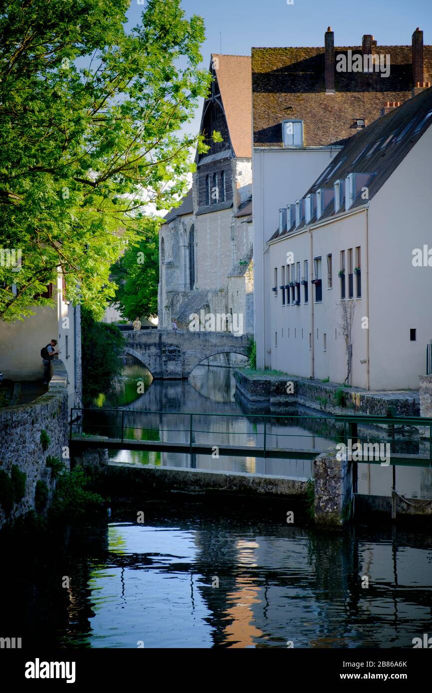 Collégiale Saint-André Art Gallery on the River Eure at Chartres old town Stock Photo