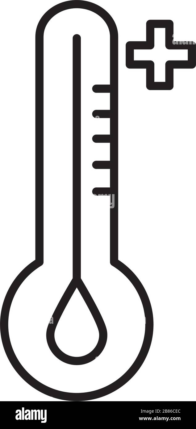 thermometer temperature measure, line style icon Stock Vector Image ...