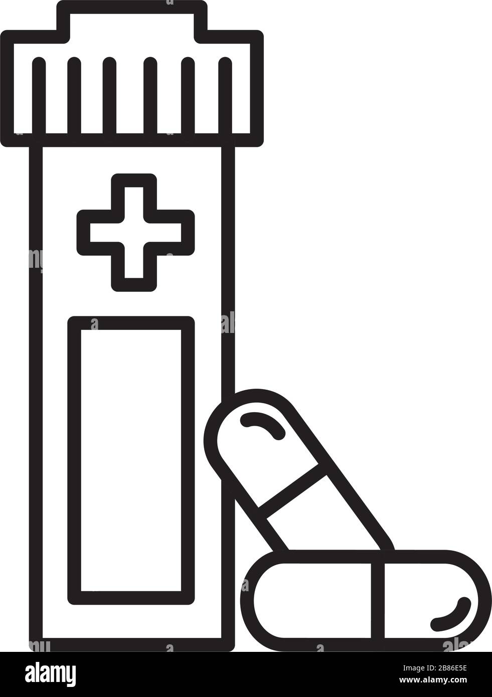 bottle with capsules medication, line style icon Stock Vector Image ...