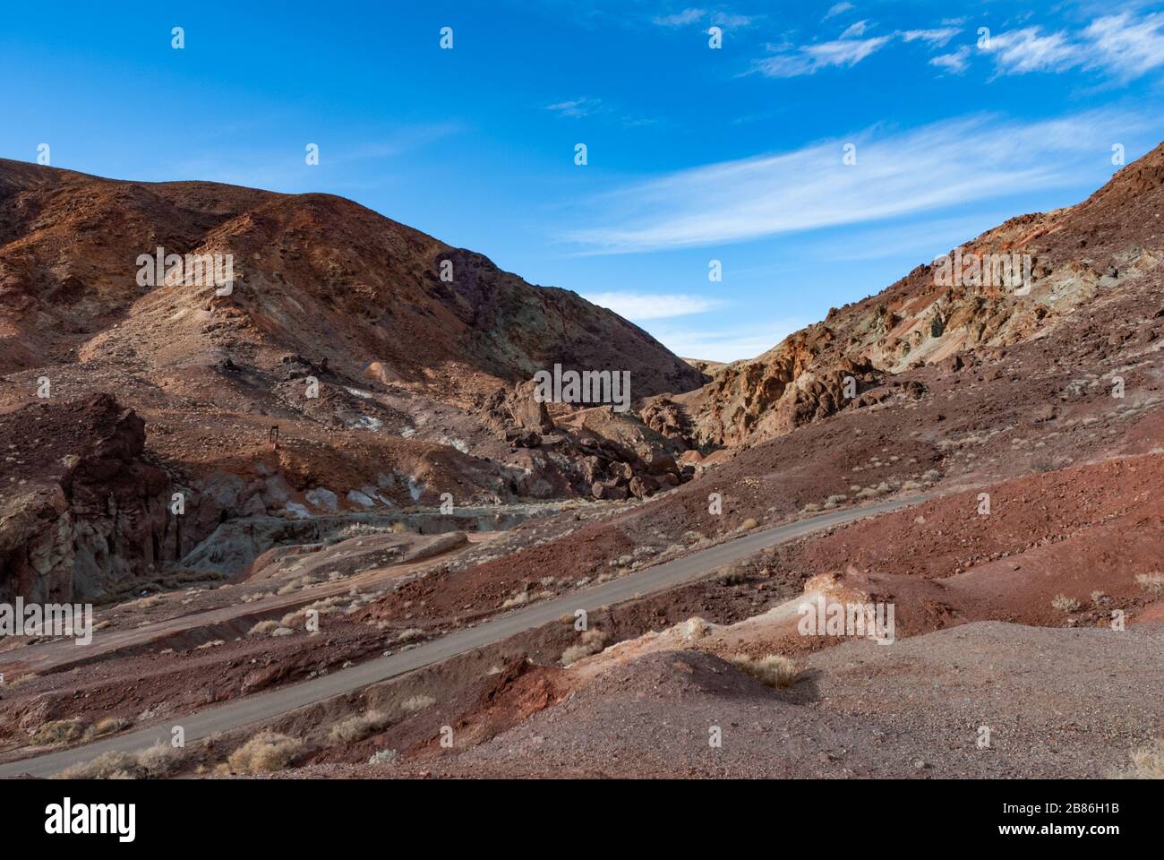 Calico Ghost town,  rocky mountain behind the town. California, USA Stock Photo