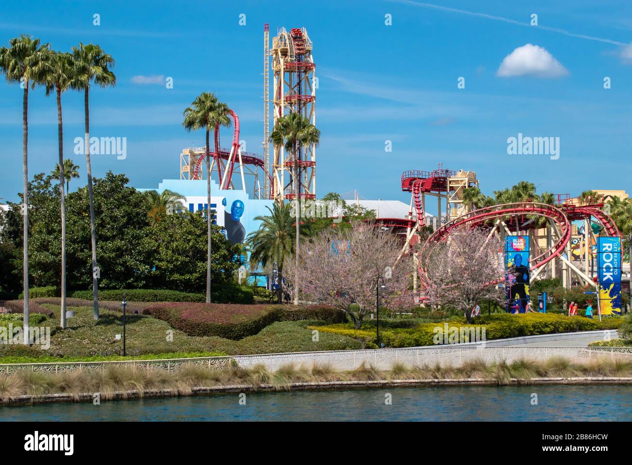 Universal Studios Hollywood Rip Ride Rockit roller coaster Stock Photo -  Alamy