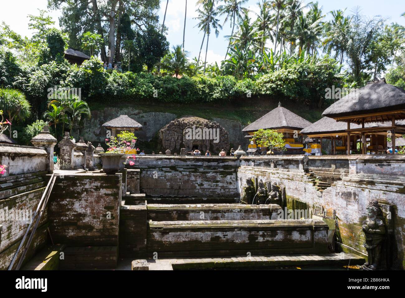 Bali, Indonesia - April 16, 2018: Goa Gajah in Ubud in Bali Indonesia Stock Photo