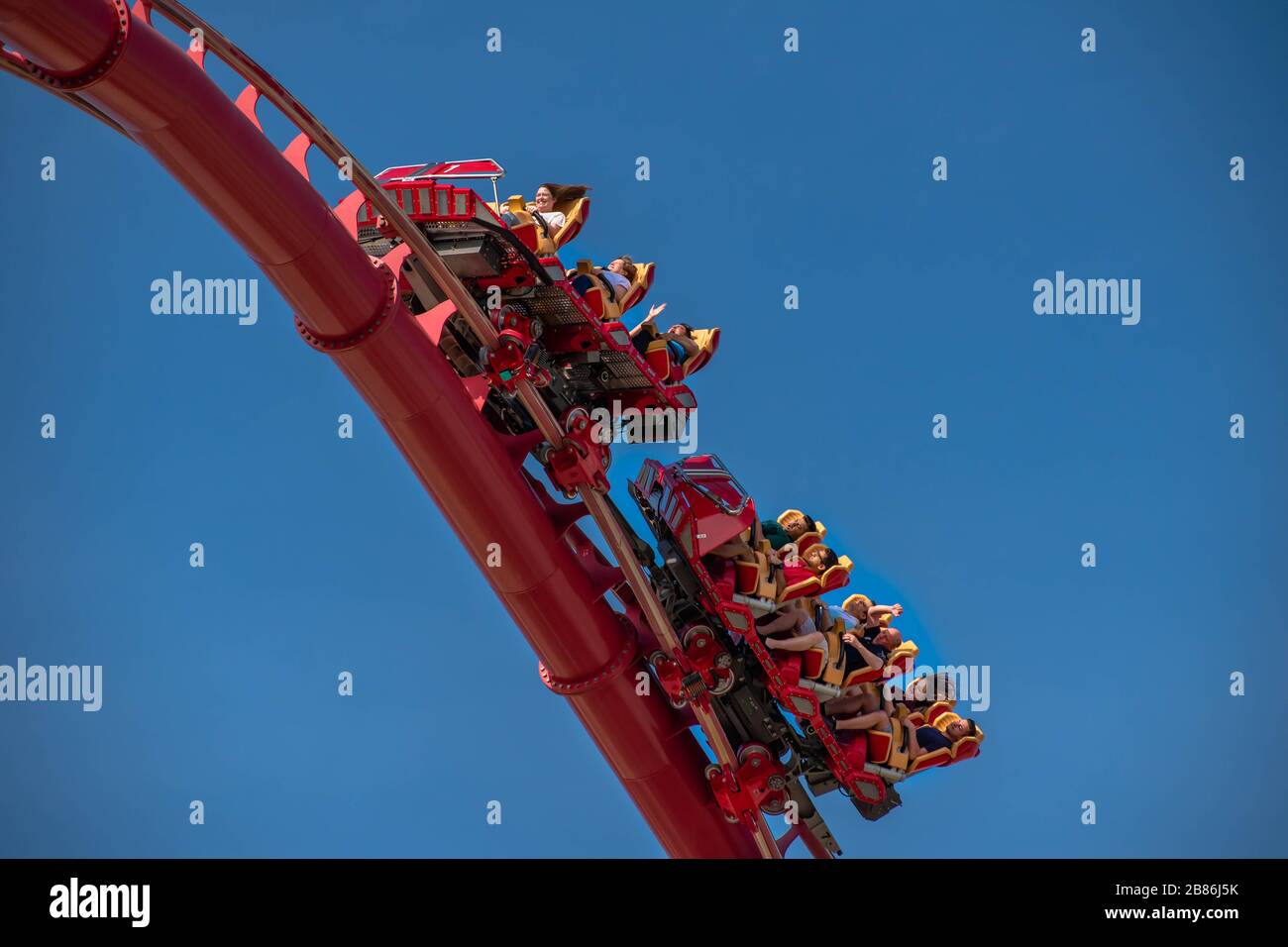 Closeup of Hollywood Rip Ride Roller Coaster car in Hollywood Studios at Universal  Studios in Walt Disney World, Florida Stock Photo - Alamy