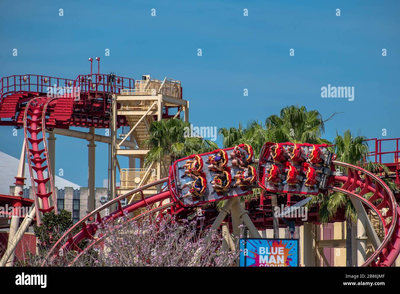 Universal Studios Hollywood Rip Ride Rockit roller coaster Stock Photo -  Alamy