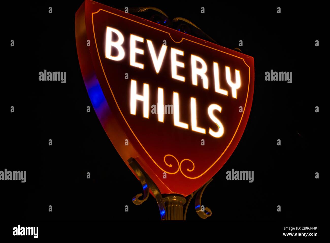 Orlando, Florida. February 29, 2020. Illuminate Beverly Hills sign at