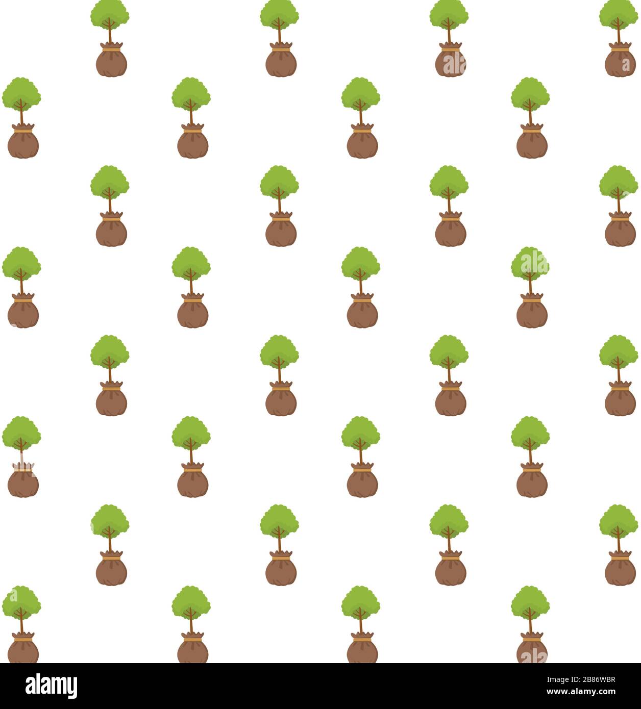 trees plants in bags nature pattern Stock Vector Image & Art - Alamy