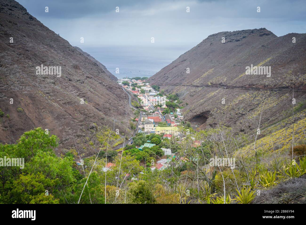 The town of Jamestown on the remote island of St Helena Stock Photo
