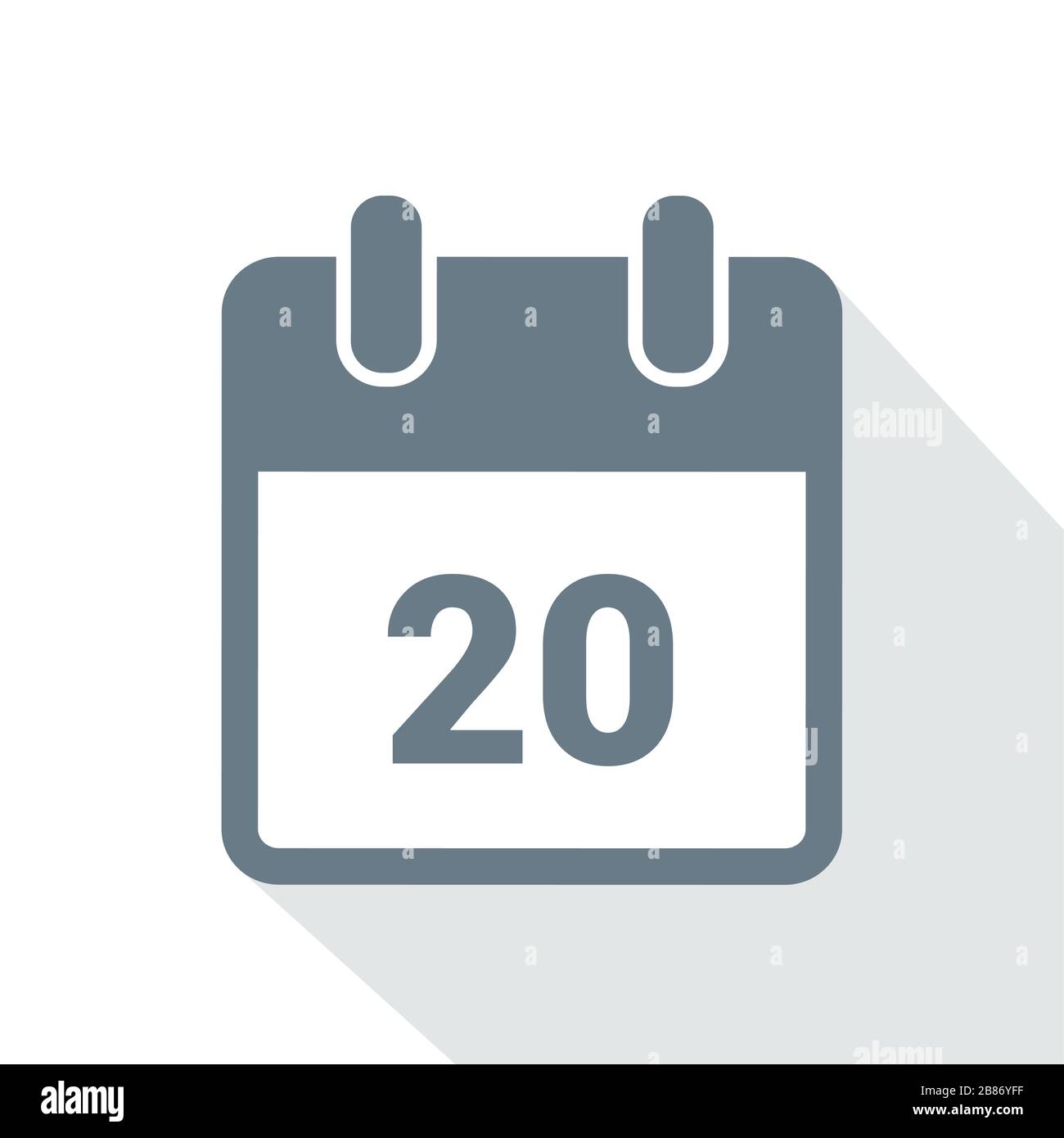 simple calendar icon 20 on white background vector illustration EPS10