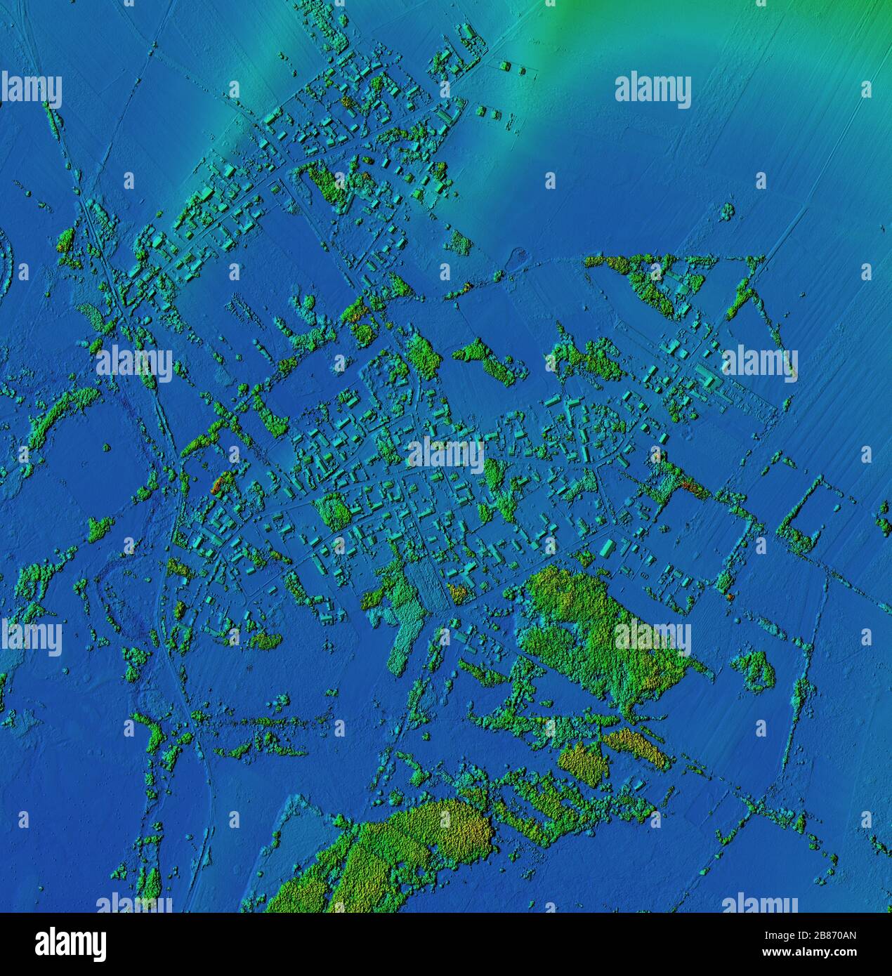DEM digital elevation model. Product made after proccesing pictures taken from a drone. Shows
