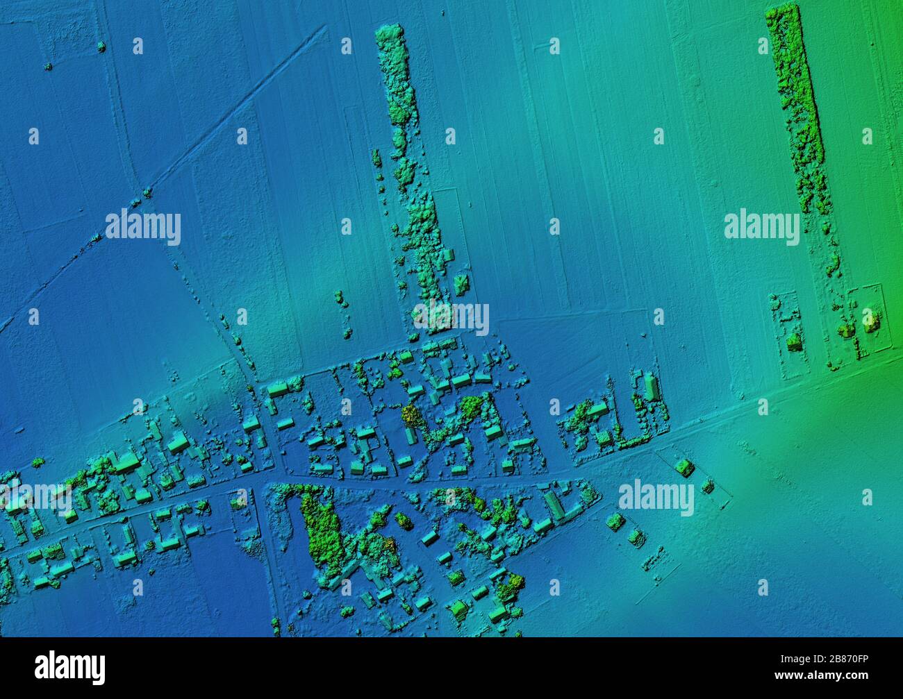 DEM digital elevation model. Product made after proccesing pictures taken from a drone. Shows
