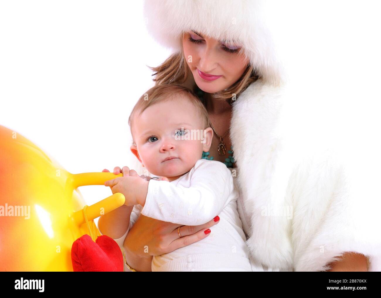 infant white fur coat
