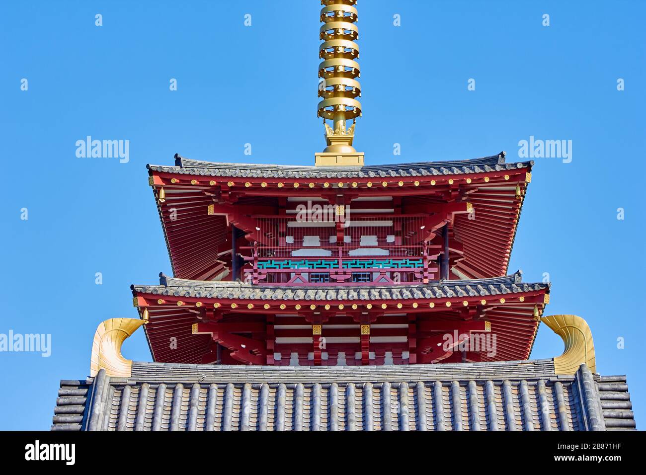 Nicely decorated pagoda Stock Photo