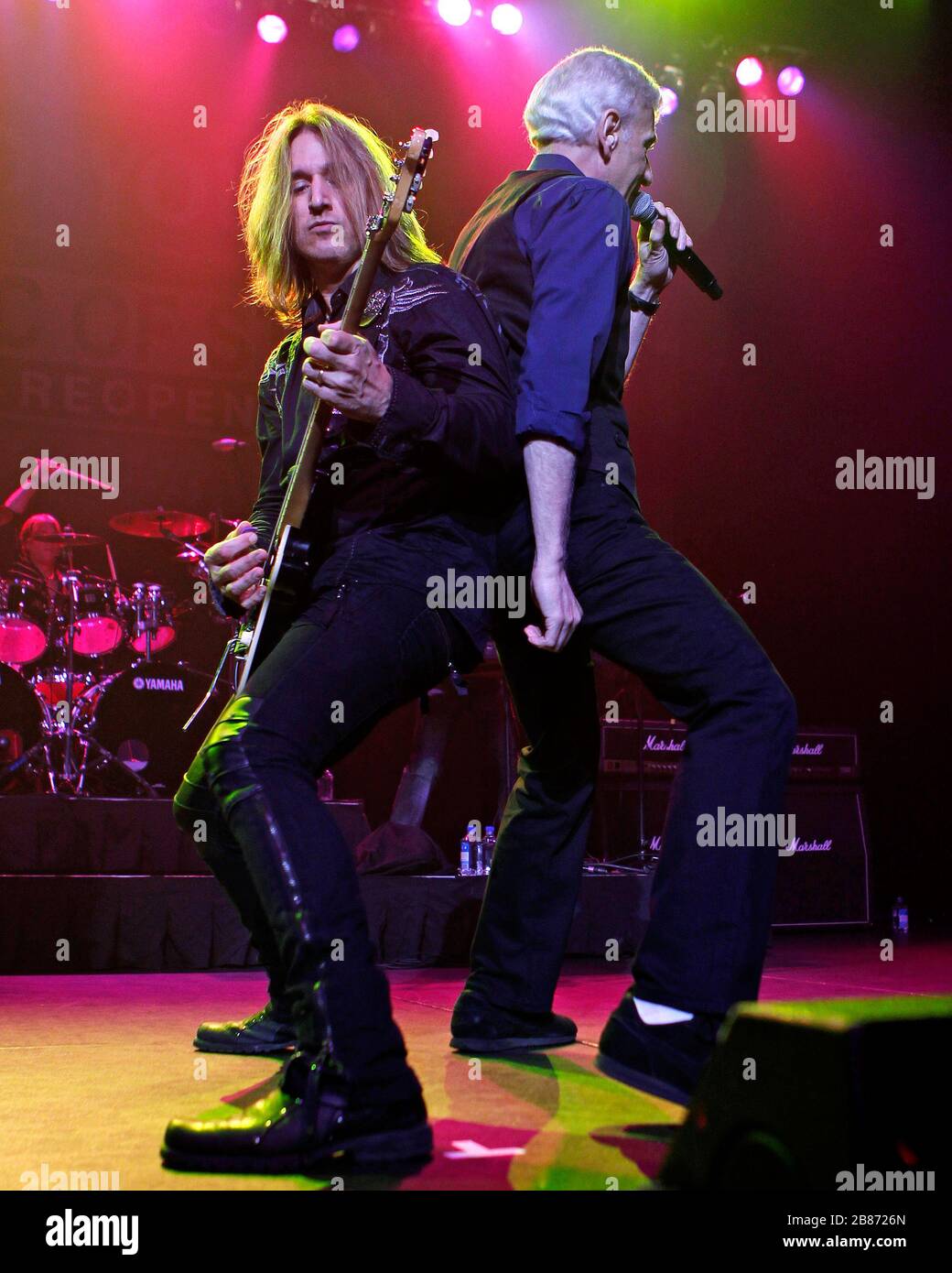 Former Styx band member Dennis DeYoung performs at the Seminole Hard Rock Live Arena in Hollywood, Florida. Stock Photo