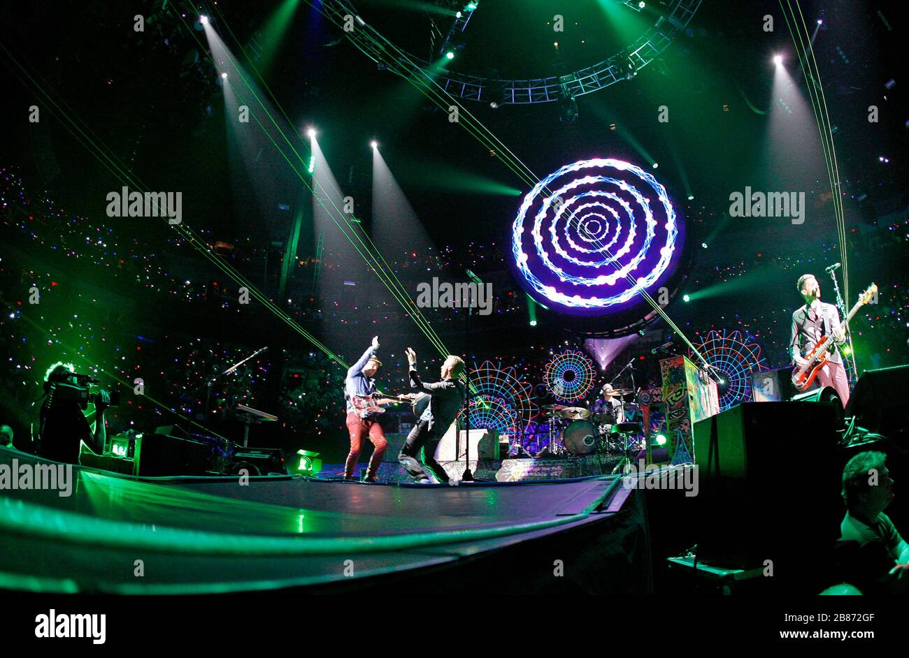 Coldplay frontman Chris Martin performs with the rest of the band at ...