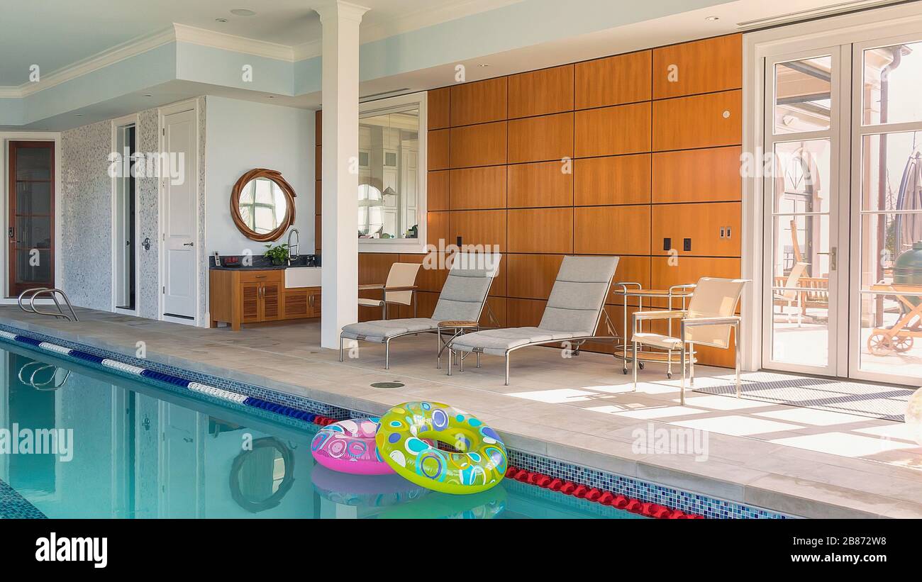 Indoor private  home pool Stock Photo