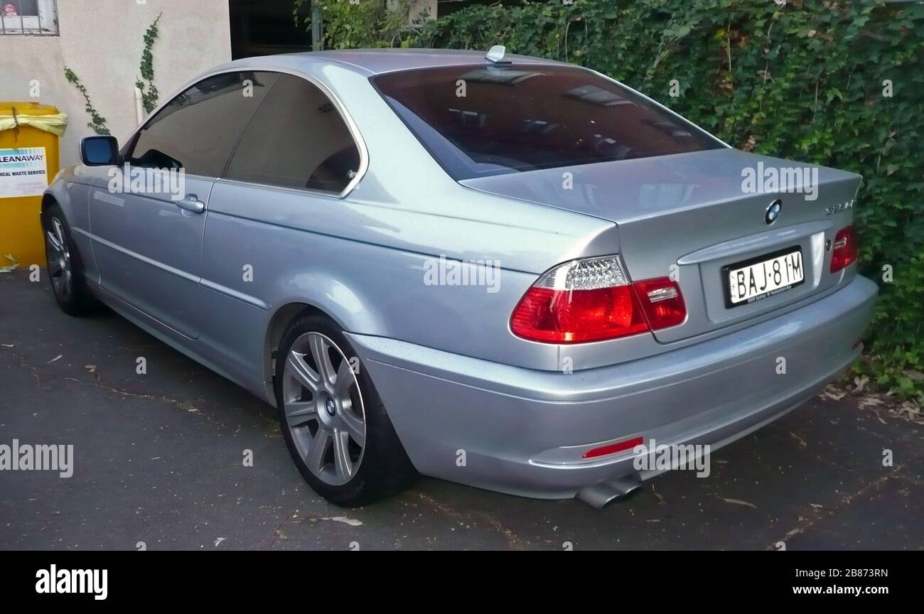 English: 2003–2006 BMW 325Ci (E46) coupe. Photographed in Caringbah, New  South Wales, Australia.; 10 May 2010; Own work; OSX Stock Photo - Alamy
