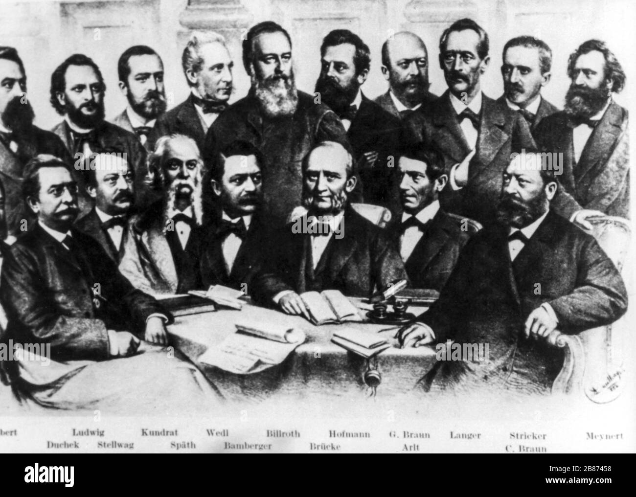 college of professors of the faculty of medicine, vienna, 1882 Stock Photo