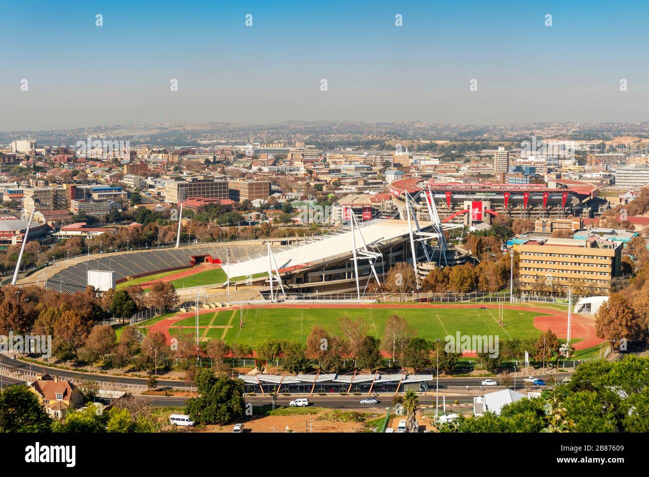 Johannesburg, South Africa - May 27, 2019: Emirates Airline Park wit many sport facilities Stock Photo