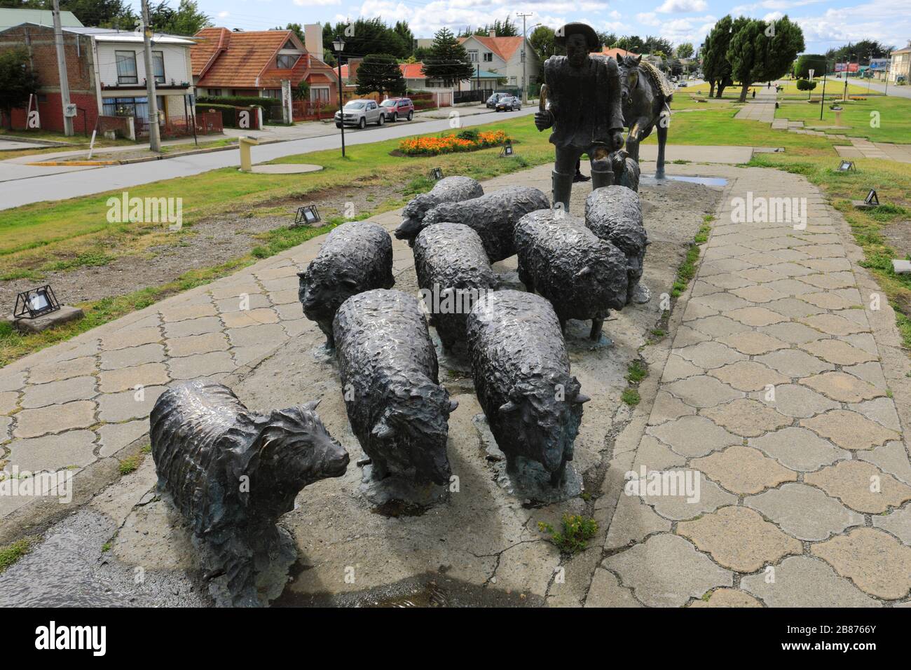 The Shepherd Monument, Punta Arenas city, Patagonia, Chile, South ...