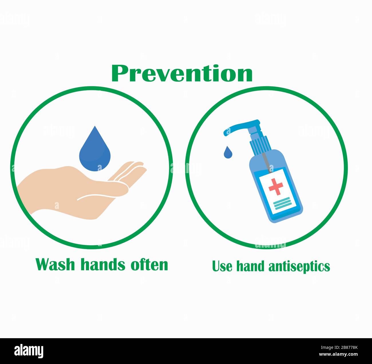 Rules for the prevention of germs and viruses - often wash your hands ...