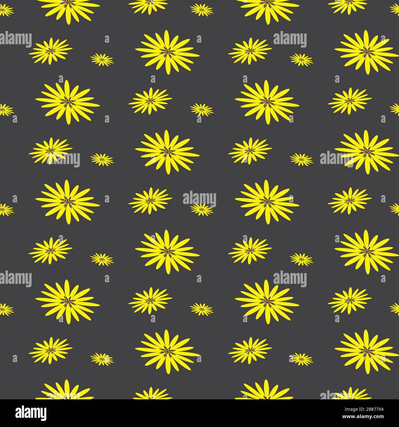 seamless pattern with yellow flowers Stock Vector