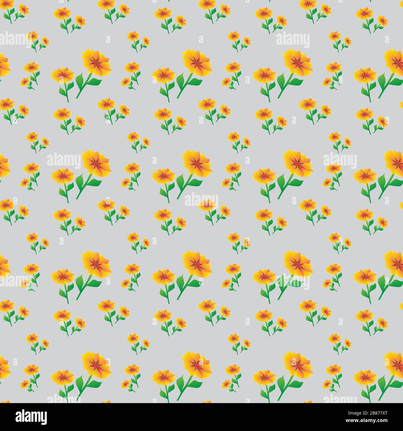 seamless pattern with orange flowers Stock Vector