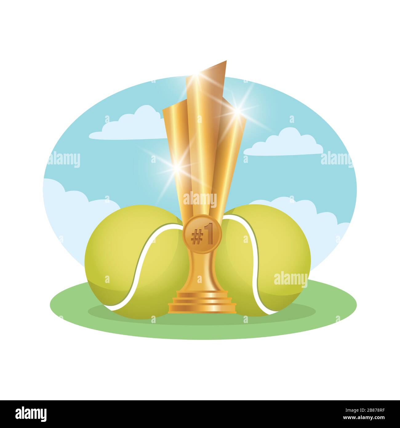 tennis sport balls with trophy Stock Vector Image & Art - Alamy