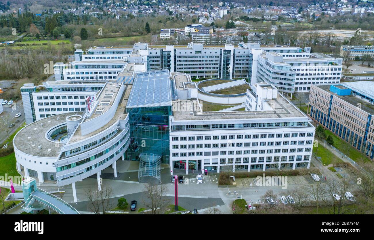 Germany/Bonn Feb. 2020: Headquarter Building of the Deutsche Telekom AG Telecommunications company Stock Photo