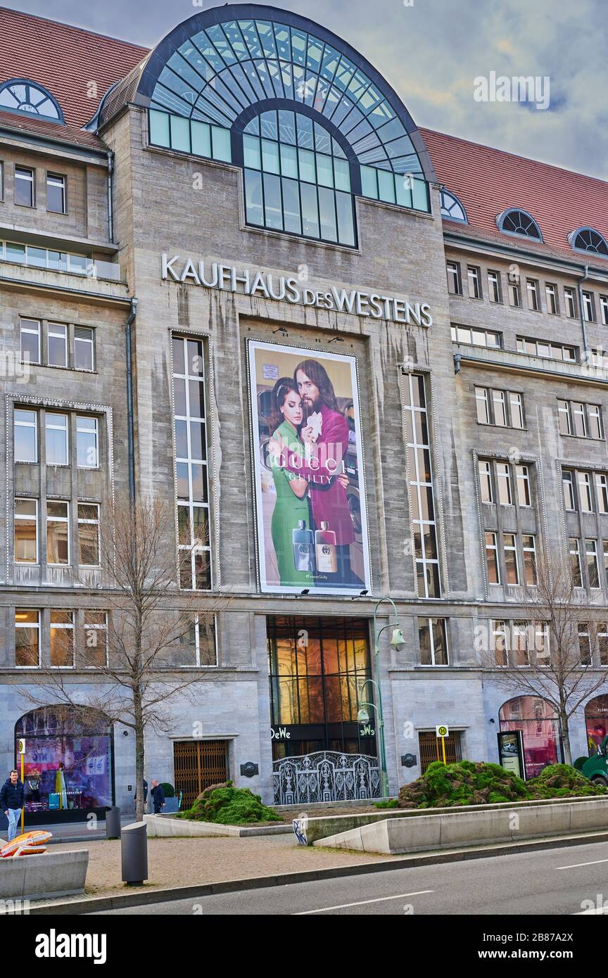 Berlin, Germany March 19, 2020 Entrance of a traditional department