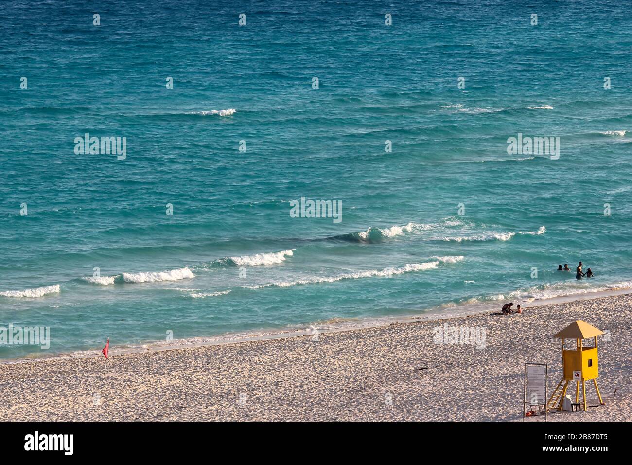 A beach in the Hotel Zone, Cancun, Quintana Roo, Yucatan Peninsula, Mexico Stock Photo