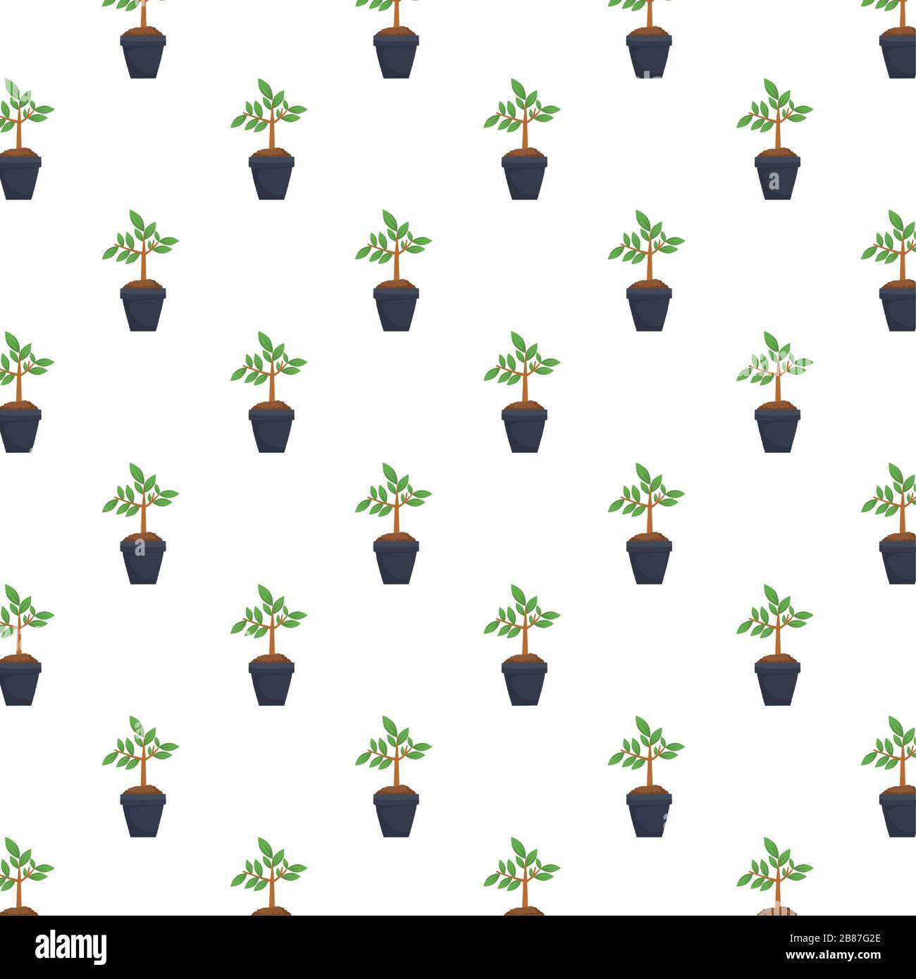 trees plants in pots nature pattern Stock Vector Image & Art - Alamy