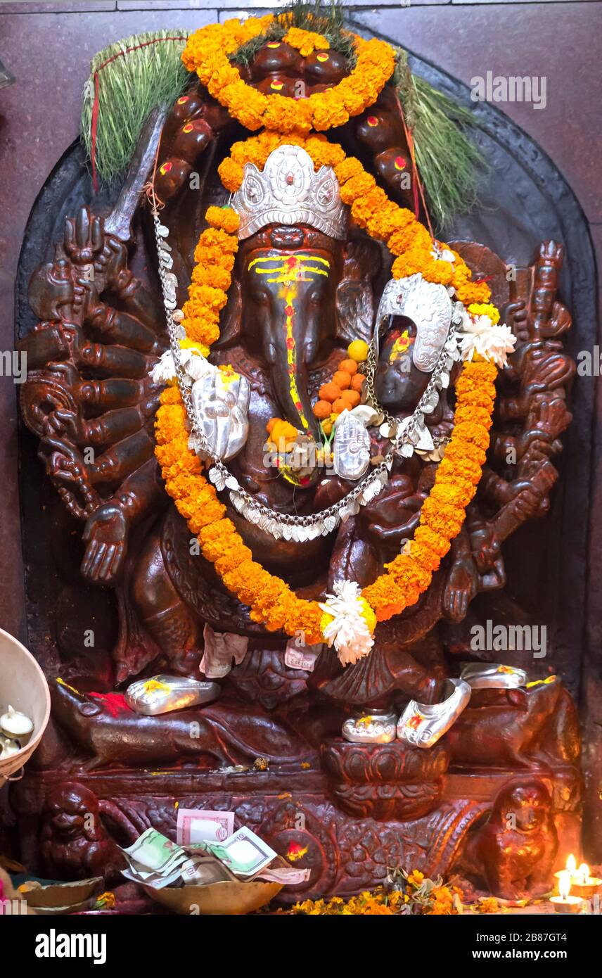 beautiful image of lord ganesh located near rani pokhari Stock ...