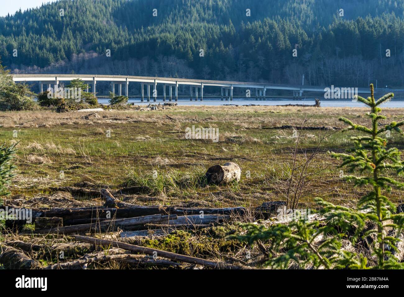 A view of the Naselle River Bridge in Washington State Stock Photo Alamy