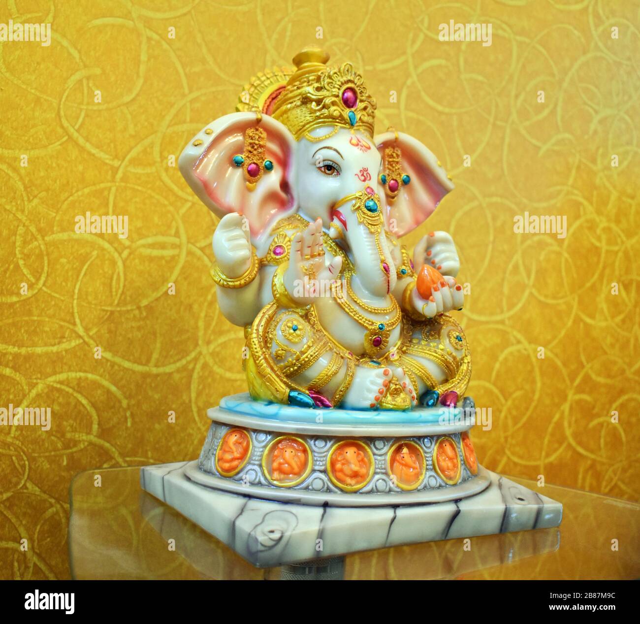 Indian God Lord Ganesha Idol, Statue, temple Stock Photo