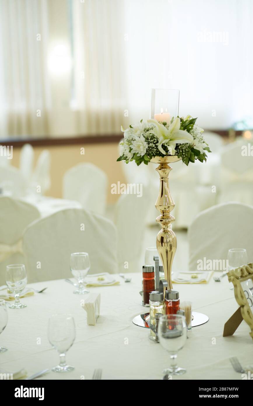 beautiful decorated banquet table image Stock Photo