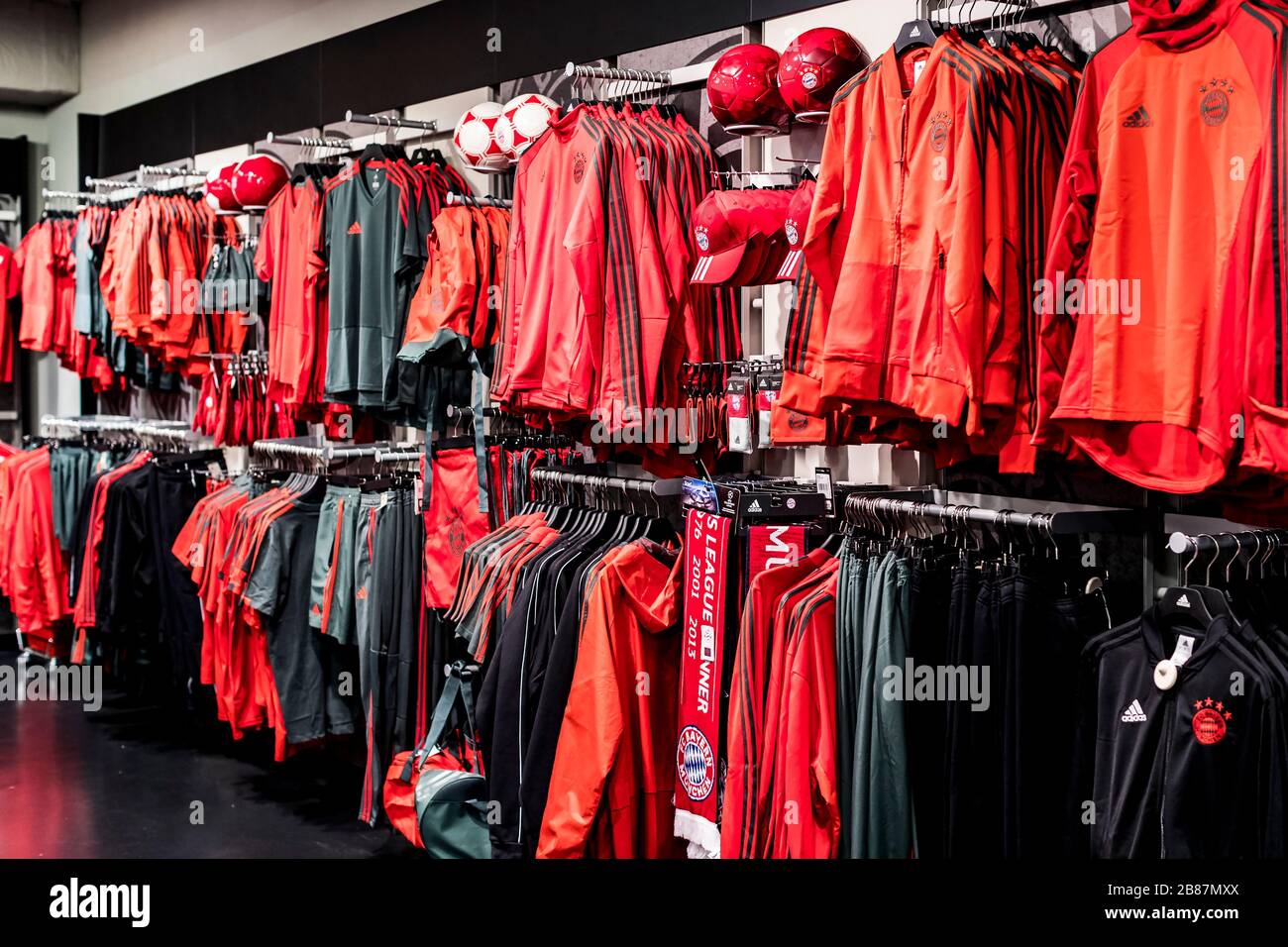 MUNICH, GERMANY - NOVEMBER 25, 2018 : Store of sports clothing and  souvenirs of the Bavaria Munich football team on the territory of Allianz  Arena Stock Photo - Alamy