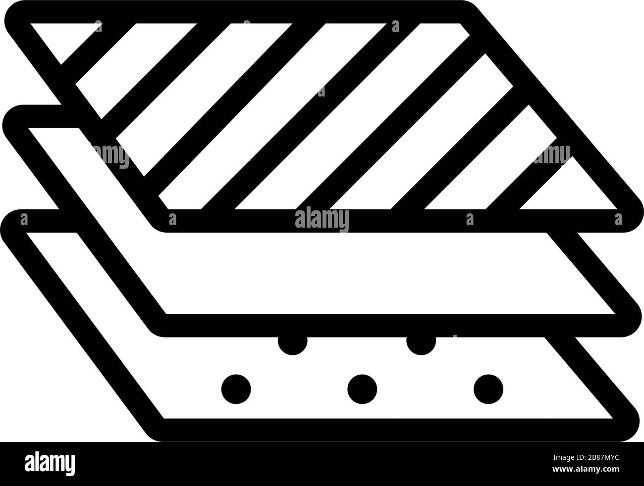 three different layers icon vector outline illustration Stock Vector ...